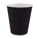 Capri Cup Paper Hot Cool 225Ml 8Oz Wave Wrap Black