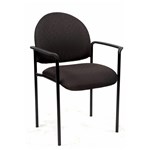 Ys11A Visitor Fabric Stacking Chair With Arms Black