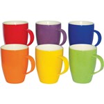 Connoisseur Assorted Coloured Mugs 370ml Pack 6