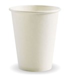 BioPak Single Wall Cup 280ml  8oz 80mm White Box 1000
