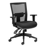 Team Air Chair Heavy Duty Task Black Mesh 160Kg With Arms Black Fabric