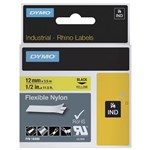 Dymo Rhino Industrial Flexible Nylon Black On Yellow 12Mm Sd18490