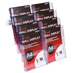 Deflecto LitLoc Wall Display WD101 A4 X 8 Brochure Holders