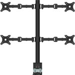 Revolve Quad Monitor Arm 708Mm H Central Pole  360Mm Arm Reach Suits 17