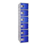 Locker 6 Door Heavy Duty 1800Hx385Wx500D Blue