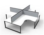 Deluxe Rapid Infinity 4 Person Corner Workstation 1800X1500X750Mm Black Loo