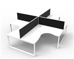 Deluxe Rapid Infinity 4 Person Corner Workstation 1800X1800X750Mm White Loo