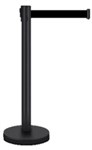 Crowd Control Pole Black Belt Steel Post And Base 2M Retractable Belt