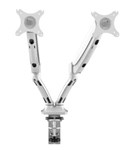 Dual Monitor Arm Executive Gas Spring White