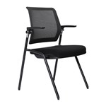 Lanza Chair Stackable Mesh Back Black 4 Leg On Glides Seat Slide Recline Ba