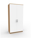 Wardrobe 2 Dr Lockable 1800Mmh X 1200Mmw X 600D Arctic White  Woodgrain