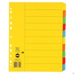 Marbig Dividers Manilla A4 10 Tab 37190 Extra Wide Brights