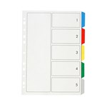 Marbig Dividers Pp A4 5 Tab Multi Colour