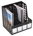 Marbig Magazine Racks 4 Section 4 Section Black