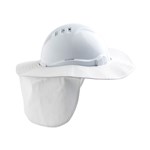 ProChoice Hard Hat Brim With Neck Flap Detachable Cotton White