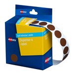 Avery Circle Dispenser Labels Removable 14mm Diameter Pk 1050 Brown