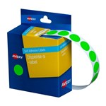 Avery Circle Dispenser Labels Removable 14mm Diameter Pk 1050 Fluro Green