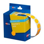 Avery Circle Dispenser Labels Removable 14mm Diameter Pk 1050 Fluro Orange