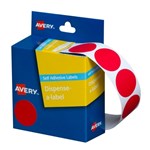 Avery Circle Dispenser Labels Removable 24mm Diameter Pk 500 Red