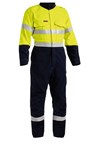 Bisley Coveralls TenCate Tecasafe 238gsm PPE2 Vent Tape YellowNavy BC8086T