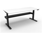 Boost  1P Sit Stand Desk 1200x750mm Nat White Top Black Frame Cable Tray