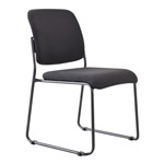 Chair Mario Sled Base  Black Upholstered Back  Seat