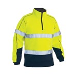 Bisley Jumper Pullover Poly Fleece 300gsm 3M Tape HiVis YellowNavy BK6989T 