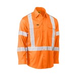 Shirt HiVis LS Aus Rail Xback Taped 155gsm Bisley Orange