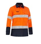 Bisley Shirt Apex 160 Womens Taped HiVis FR 160gsm BL8338T OrangeNavy