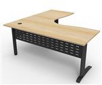 Rapid Deluxe Span Workstation 1800X1800X750 Black Frame Natural Oak Top Rapid