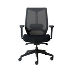 Arco Mesh Chair Seat Slide Adjustable Arms Black Fabric Seat