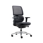 Orca Mesh Back Chair Seat Slide Adjustable Arms Black Fabric Seat