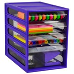 Italplast 4 Drawer Office Organiser Cabinet Grape