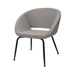 Opal Tub Chair Light Grey Fabric Black Powdercoat Frame 