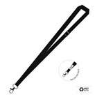 Gemini Plain RPET Lanyard With Carabiner And Breakaway 15mm Black