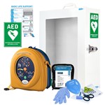 HeartSine 500P Defibrillator AED with CabinetPrep KitWall Sign  CPR Chart Package