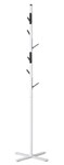 Kolo Coat Stand Finished In White Powdercoat With Black Hooks