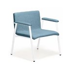 Omega FORTE Bariatric Chair Upholstered In Warwick Hawthorn Sky Fabric White Frame 350KG Weight Rating