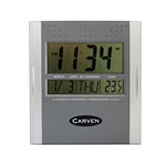 Carven Clock Digital 210mm Silver