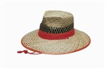 Natural Straw Hat Orange Trim  SMLXL