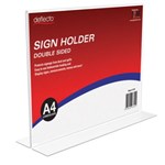 Deflecto Doublesided Tshape 47701 A4 Sign Holder Landscape