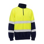 Akurra HiVis Poly Polar Fleece Taped Jumper Biomotion Hi Vis YellowNavy