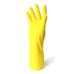 Duwell Rubber Latex Flock Lined Gloves Yellow 