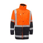 Akurra HiVis 4 In 1 Taped Rain Jacket Biomotion Hi Vis OrangeNavy