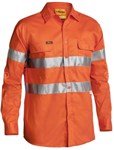 Shirt LS Cotton Drill 190gsm 3M Tape Hi Vis Orange