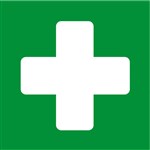 Apli Self Adhesive First Aid Signs 114X114mm Green And White