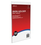 Deflecto Sign Menu Holder 47001 A4 Portrait Wall Mount Clear