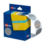 Avery Circle Dispenser Labels Removable 24mm Diameter Pk 250 Silver