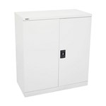 Go Metal Stationery Cupboard 1015H X 910W X 450D Assembled 2 Shelves Silver