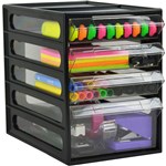 Italplast 4 Drawer Office Organiser Cabinet Recycled Black